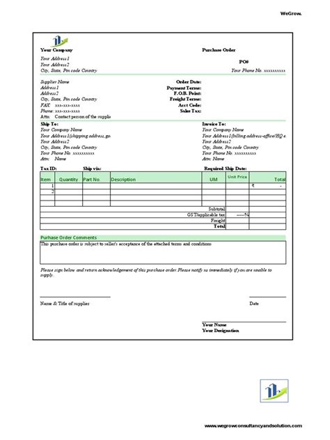 PO Template | PDF | Invoice | Trade