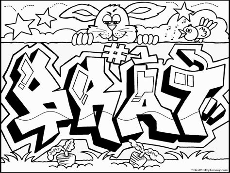 Graffiti Wall: Graffiti Words Coloring Pages