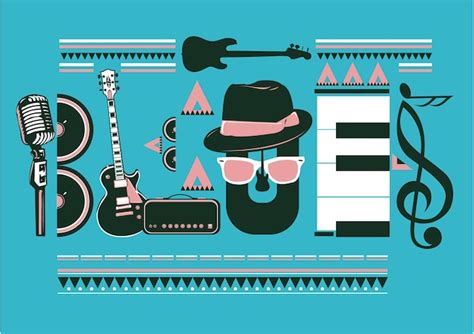 Premium Vector | Blues music typography poster