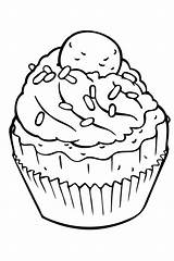 Muffin Coloring Page Free Coloring Cake  sketch template