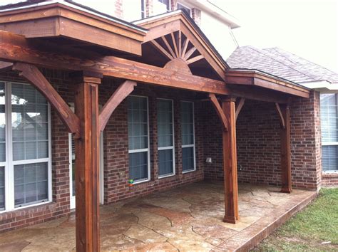 Mini Gable Patio Cover with Stamped Concrete Patio