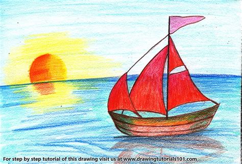 Sailboat Drawing Easy : How To Draw A Sailing Ship Step By Step Drawing Tutorials : Some of the ...