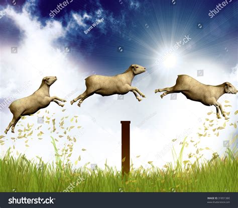 Counting Jumping Sheep Stock Illustration 31851380 - Shutterstock