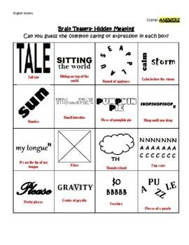 Hidden Meanings Worksheet Answers