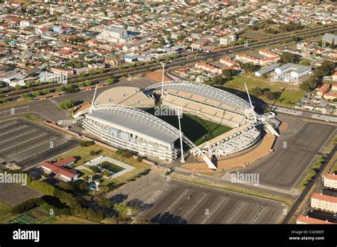 Aerial view of the Athlone stadium and the M18 (Klipfontein road) in Cape Town, South Africa ...