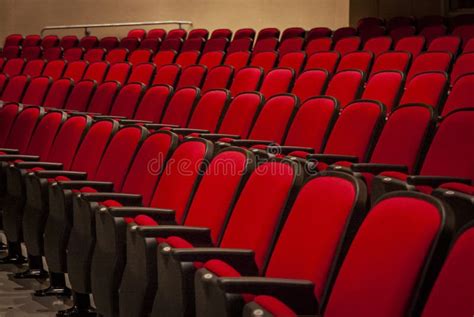 Red Theater Seats in Rows at a Movie Theater or Playhouse Stock Photo - Image of pandemic ...