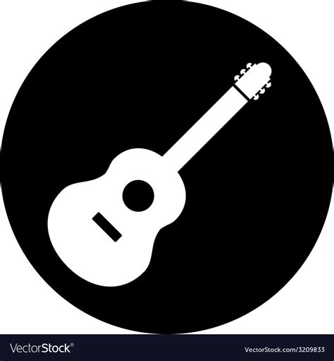 Guitar sign button Royalty Free Vector Image - VectorStock