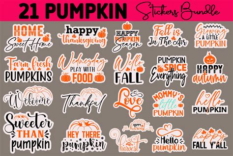 Pumpkin Stickers Design Bundle Graphic by PRIYANKA STUDIO · Creative ...