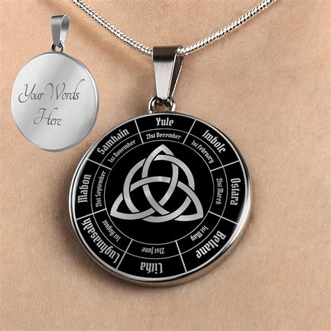 Personalized Pagan Wheel of the Year Necklace Pagan Wheel of - Etsy