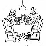 Family Dinner Table Coloring Page 70544 55848 sketch template
