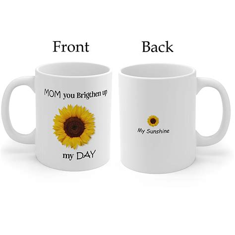 Custom Sunflower Mom Mug, Personalized Coffee Mug, Mom Gift, Sunflower ...