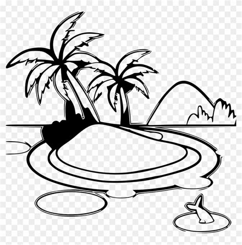 Island Clip Art Black And White