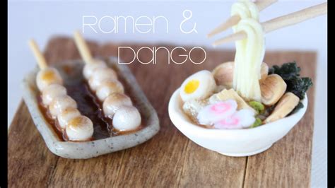 Ramen & Dango - Miniature Clay Bowl & Chopsticks Tutorial - YouTube