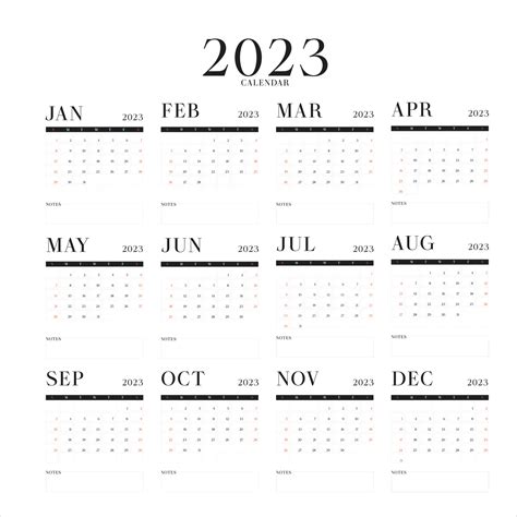 Happy New Year 2023 calendar design. Vector illustration of 2023 number ...