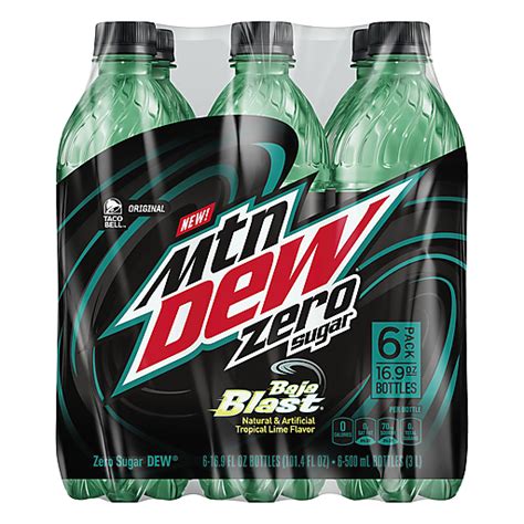 Mtn Dew Zero Sugar Baja Blast Soda 6 ea | Soft Drinks | Foodtown