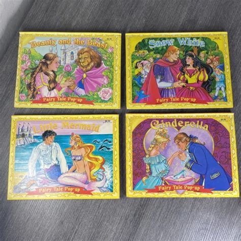 SNOW WHITE CINDERELLA Beauty And The Beast Mermaid Fairy Tale Pop-up Books X4 $20.99 - PicClick