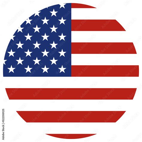 United States flag round icon. American flag Stock Illustration | Adobe ...