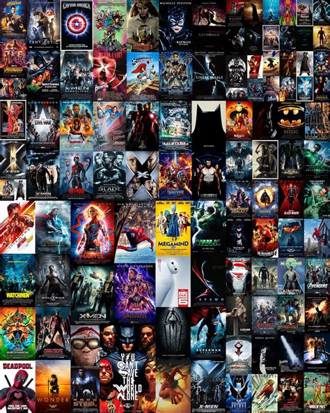 Superhero Movie Posters Wall Decor Marvel Poster Collage Kit | Etsy