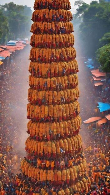 Premium AI Image | Photograph of dahi handi festival in india