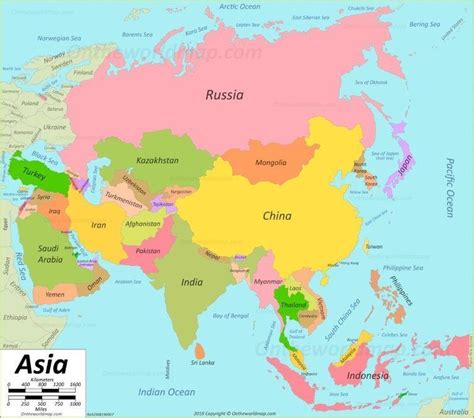 Asia Map | Asia map, South asia map, Asia pacific map