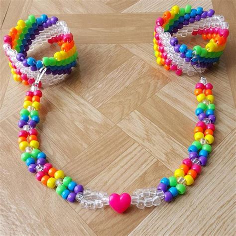 Rainbow Kandi Handcuffs Kandi Cuff Kandi Bracelet Kandi | Etsy | Kandi ...