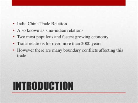 India china trade relation