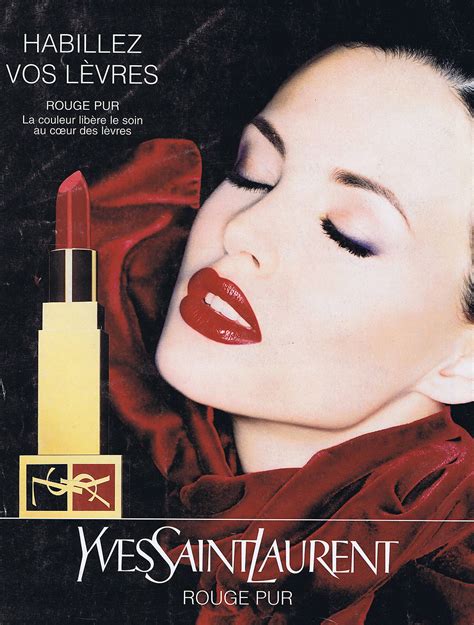 PUBLICITE ADVERTISING 074 1995 YVES SAINT LAURENT rouge pur rouge à lèvres Vintage Makeup Ads ...