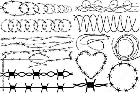 Barbed Wire SVG Cut Files, Barbed Wire Silhouette, Wire Svg, Border ...