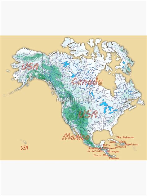 "Elevation Map for NORTH AMERICA topographic map of NORTH AMERICA with ...