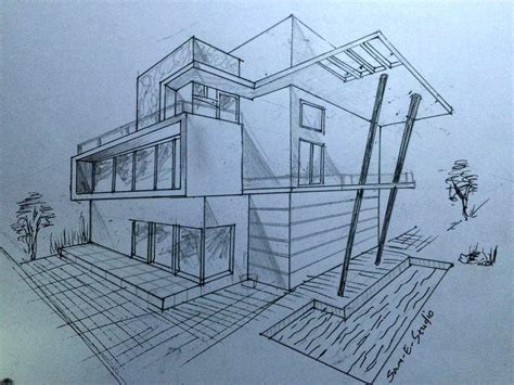 2 Point Perspective Drawing House at PaintingValley.com | Explore collection of 2 Point ...