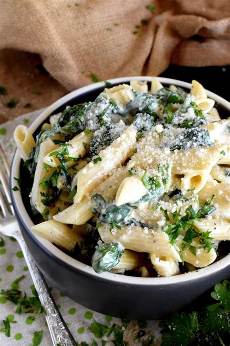 Parmesan and Spinach Penne Pasta - Lord Byron's Kitchen