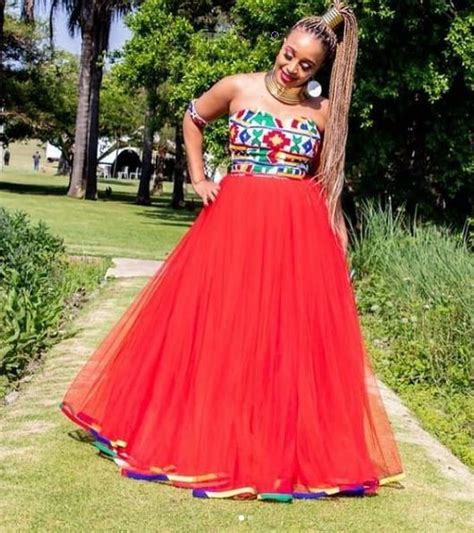 Beautiful Red Tulle Ndebele Wedding Dress 2022 | Ndebele wedding dress ...