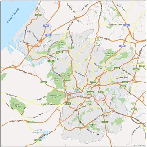 Bristol Map, England - GIS Geography