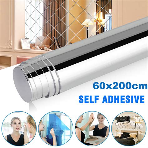 2M Non Glass Mirror Flexible Mirror Sheets Self-Adhesive Plastic Mirror Tiles | eBay