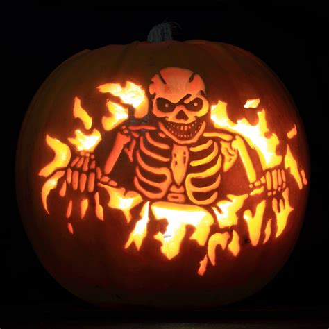 Skeleton Fire Pumpkin | Halloween Pumpkins | Pinterest | Skeleton ...