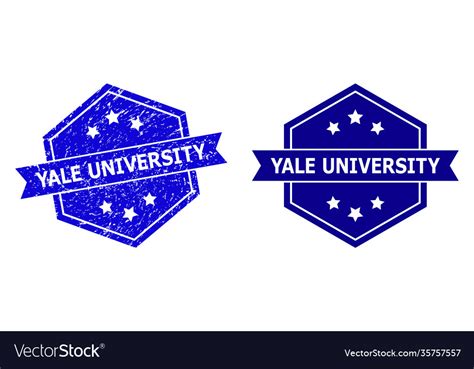 Hexagon yale university seal with rubber style Vector Image