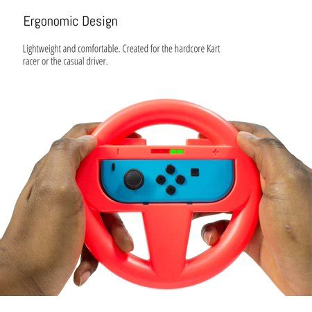 Orzly Steering Wheels for Nintendo Switch Joy-Cons, Racing Wheels for Mario Kart 8 Deluxe ...