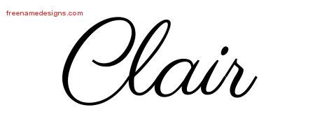 Classic Name Tattoo Designs Clair Graphic Download - Free Name Designs