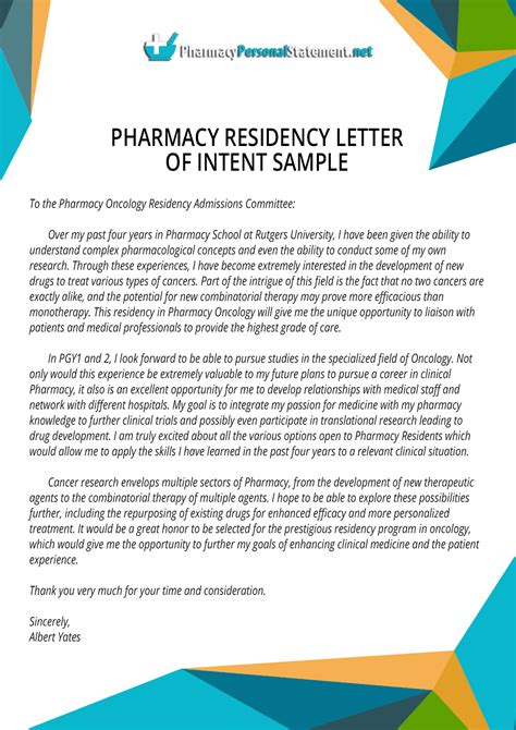 Pharmacy Residency Letter of Intent Sample by PharmacyApplication on DeviantArt