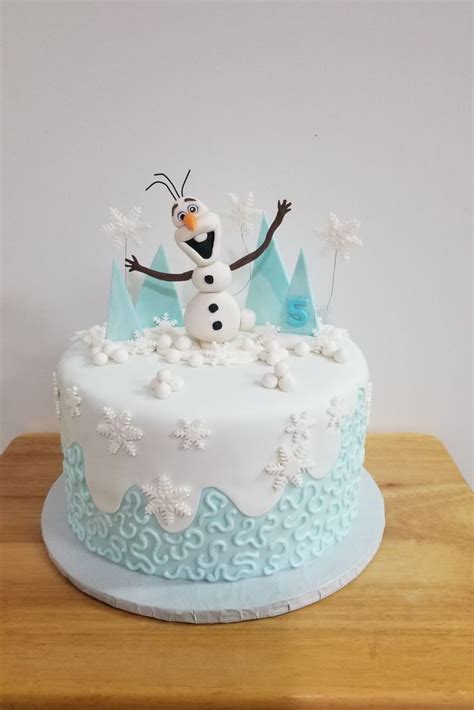 Frozen Olaf and snowflakes cake | Cake, Snowflake cake, Frozen theme cake