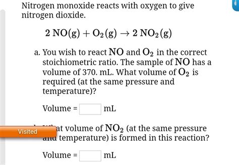 Solved Nitrogen monoxide reacts with oxygen to give nitrogen | Chegg.com