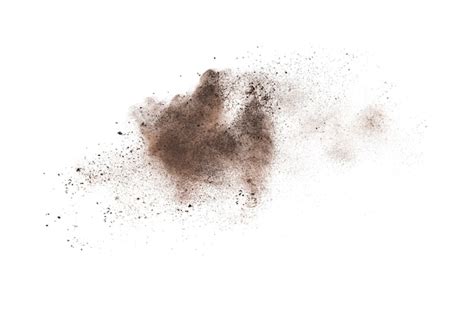 Premium Photo | Brown powder explosion isolated on white