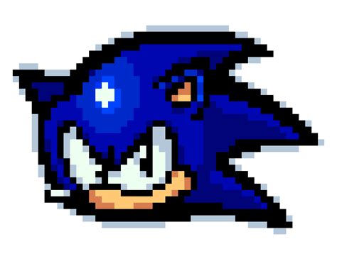 Sonic Head Sketch but Bluer by jas_ | Pixel Art Maker