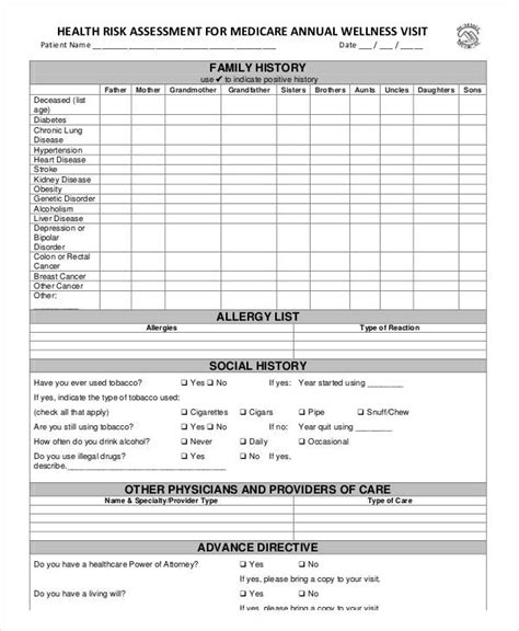 FREE 42+ Health Assessment Form Samples, PDF, MS Word, Google Docs