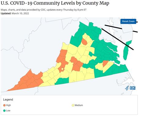 Where COVID community levels are improving in Virginia