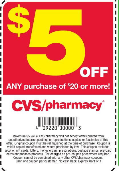 The Centsible Couponer: CVS $5 Off $20 Purchase Coupon