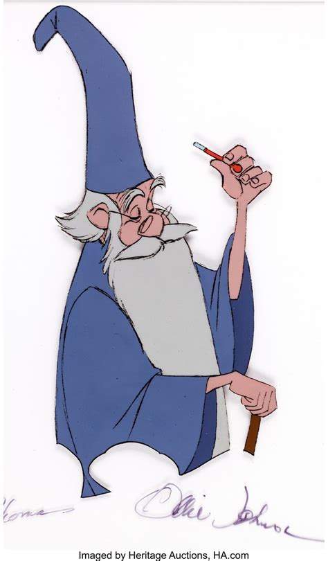 The Sword in the Stone Merlin Production Cel (Walt Disney, 1963). | Disney illustration, Disney ...