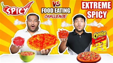 SPICY VS EXTREME SPICY FOOD EATING CHALLENGE | Spicy Pizza Eating ...