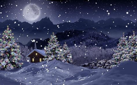 Snowy Christmas Night Art Wallpapers - Wallpaper Cave