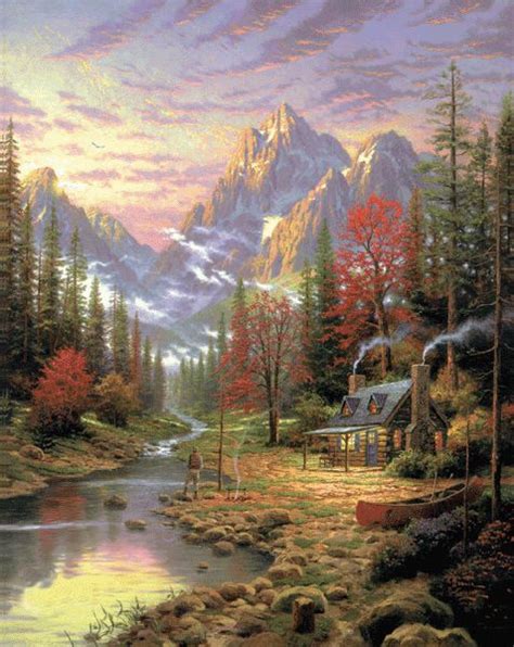 24 best THOMAS KINKADE: AUTUMN SCENES images on Pinterest | Thomas ...